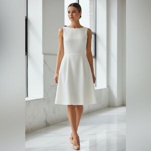 Diane von Furstenberg Ivory Sleeveless A-Line Dress Size 2
